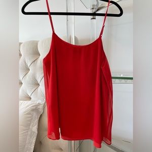 Alice & Olivia Red Chiffon Cami